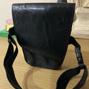 Black Leather Waist Bag